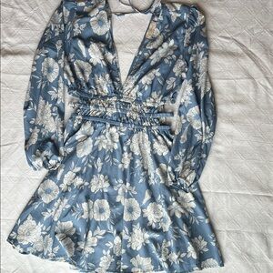 Indulge Blue Floral Long Sleeve Dress